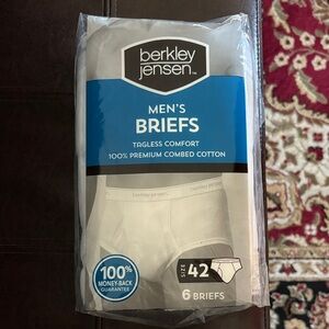 Berkley Jensen Men's Tagless Comfort Briefs - 6 Pack, White